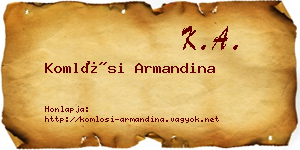 Komlósi Armandina névjegykártya